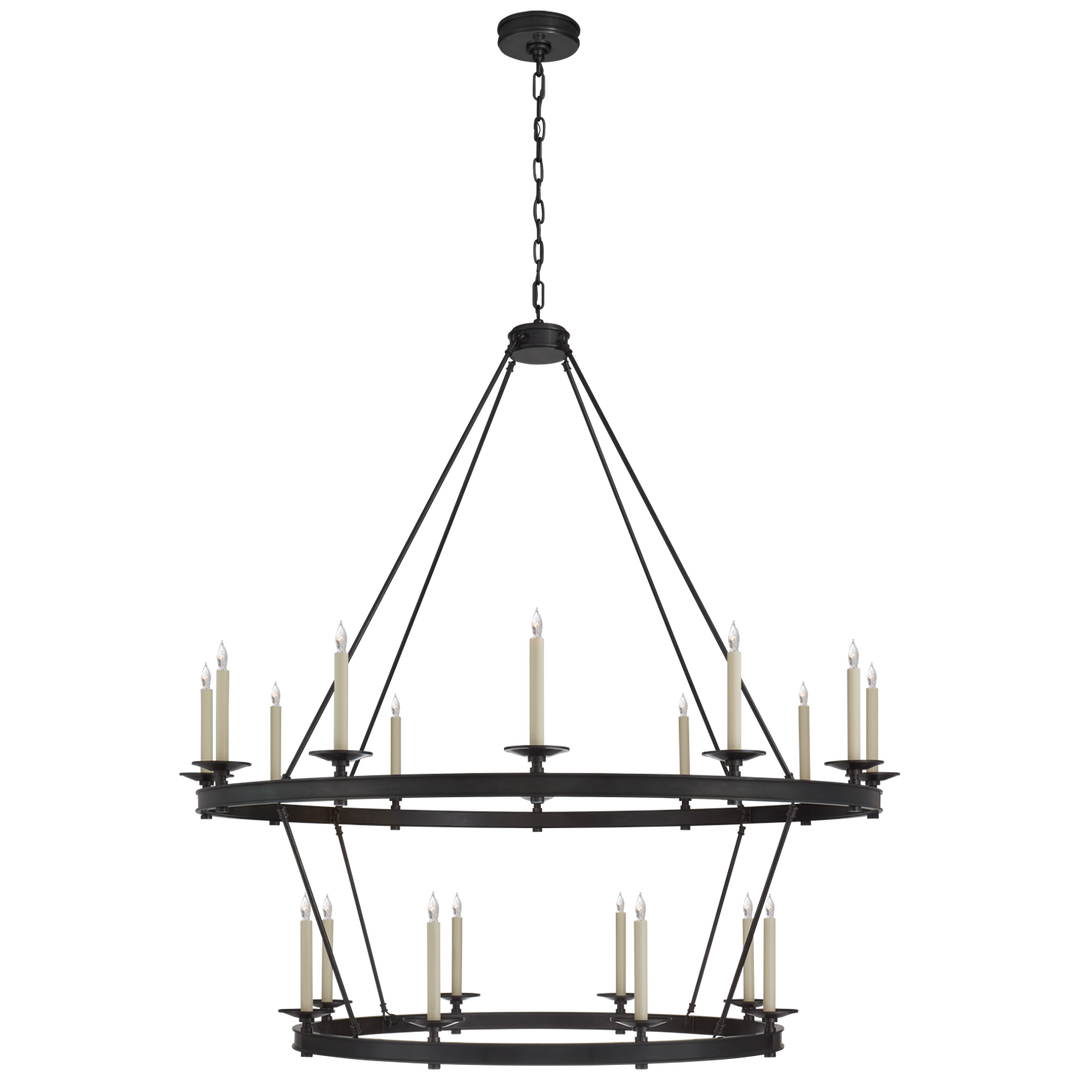 Loretta Two Tiered Chandelier-Visual Comfort-VISUAL-CHC 1608BZ-ChandeliersGrande-Bronze-5-France and Son