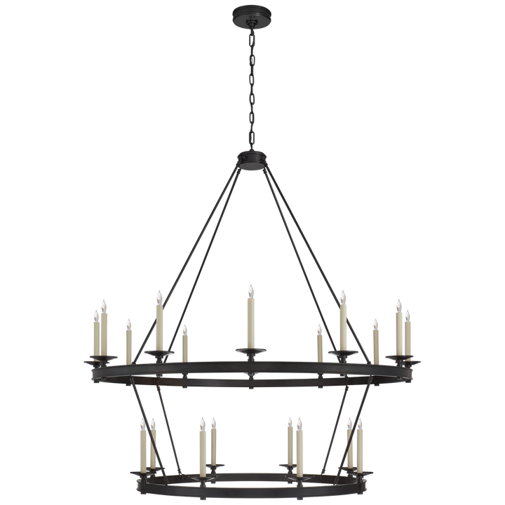 Loretta Two Tiered Chandelier-Visual Comfort-VISUAL-CHC 1608BZ-ChandeliersGrande-Bronze-5-France and Son