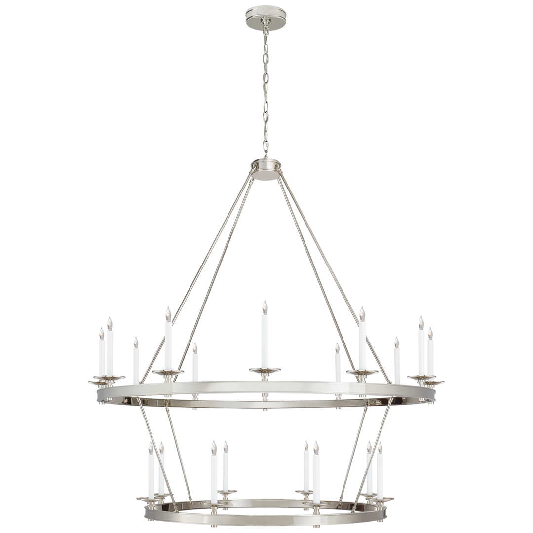 Loretta Two Tiered Chandelier-Visual Comfort-VISUAL-CHC 1608PN-ChandeliersGrande-Polished Nickel-6-France and Son