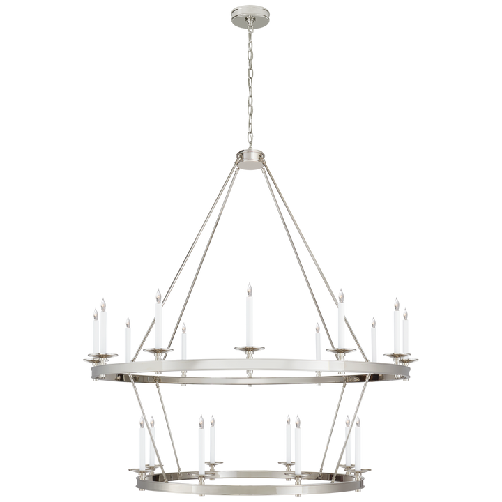 Loretta Two Tiered Chandelier-Visual Comfort-VISUAL-CHC 1608PN-ChandeliersGrande-Polished Nickel-6-France and Son