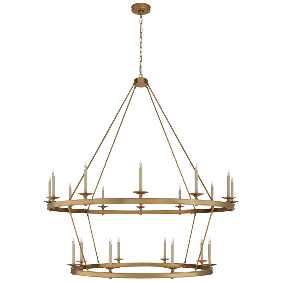 Loretta Two Tiered Chandelier-Visual Comfort-VISUAL-CHC 1609AB-ChandeliersXXL-Antique-Burnished Brass-7-France and Son