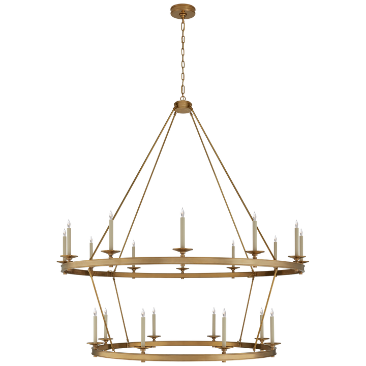 Loretta Two Tiered Chandelier-Visual Comfort-VISUAL-CHC 1609AB-ChandeliersXXL-Antique-Burnished Brass-7-France and Son