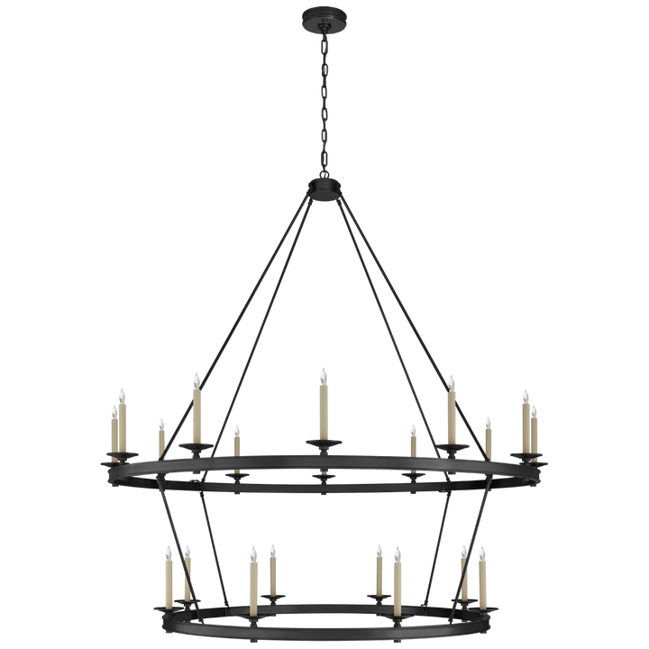 Loretta Two Tiered Chandelier-Visual Comfort-VISUAL-CHC 1609BZ-ChandeliersXXL-Bronze-8-France and Son