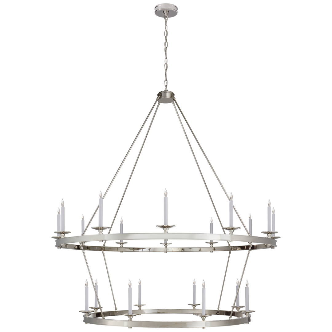 Loretta Two Tiered Chandelier-Visual Comfort-VISUAL-CHC 1609BZ-ChandeliersXXL-Polished Nickel-9-France and Son