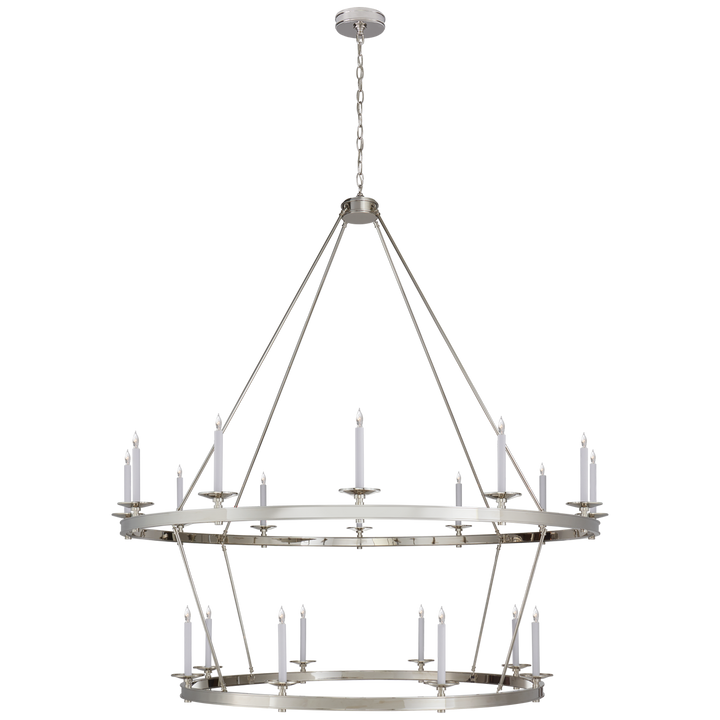 Loretta Two Tiered Chandelier-Visual Comfort-VISUAL-CHC 1609BZ-ChandeliersXXL-Polished Nickel-9-France and Son