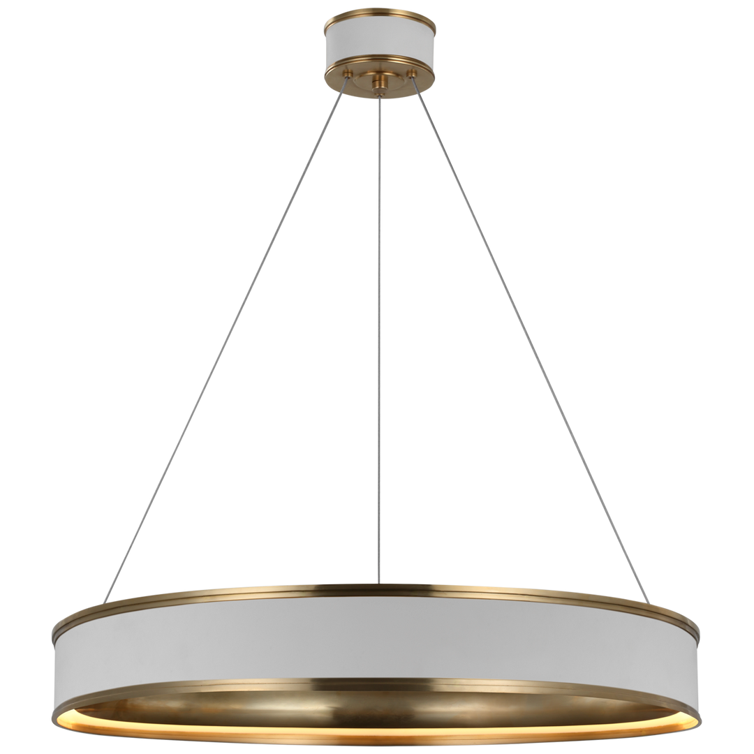 Concord Ring Chandelier-Visual Comfort-VISUAL-CHC 1615WHT/AB-Chandeliers30"-Matte White and Antique-Burnished Brass-4-France and Son