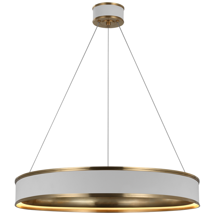 Concord Ring Chandelier-Visual Comfort-VISUAL-CHC 1615WHT/AB-Chandeliers30"-Matte White and Antique-Burnished Brass-4-France and Son