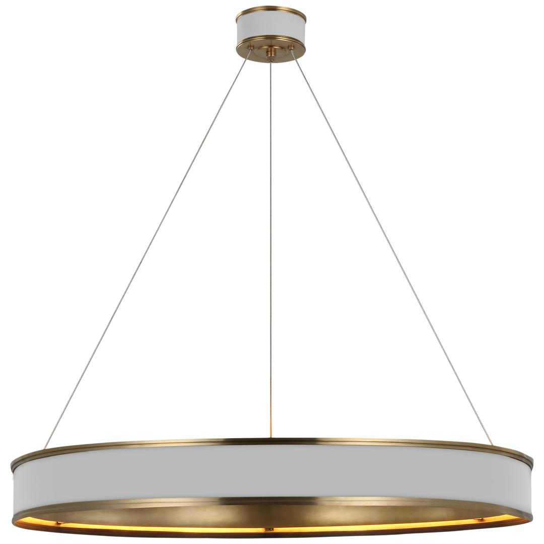 Concord Ring Chandelier-Visual Comfort-VISUAL-CHC 1616WHT/AB-Chandeliers40"-Matte White and Antique-Burnished Brass-8-France and Son