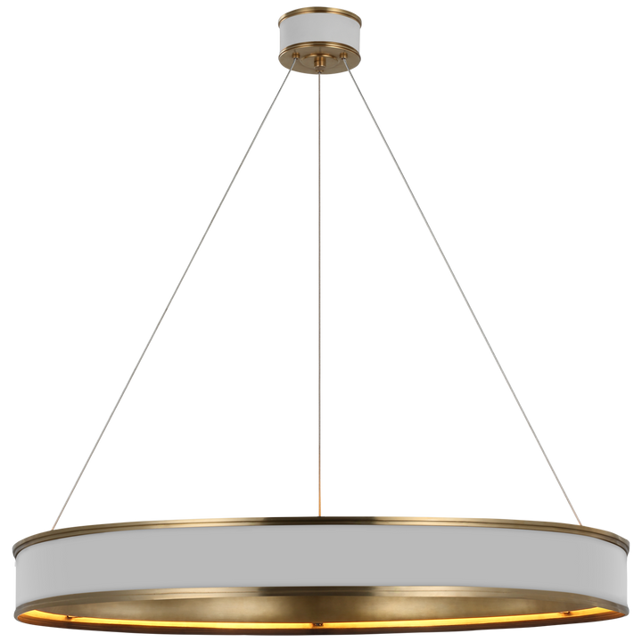 Concord Ring Chandelier-Visual Comfort-VISUAL-CHC 1616WHT/AB-Chandeliers40"-Matte White and Antique-Burnished Brass-8-France and Son