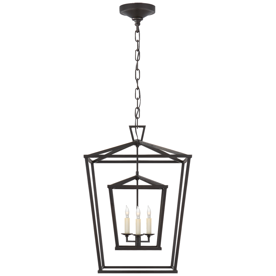 Daylin Double Cage Lantern-Visual Comfort-VISUAL-CHC 2178AI-PendantsMedium-Aged Iron-1-France and Son