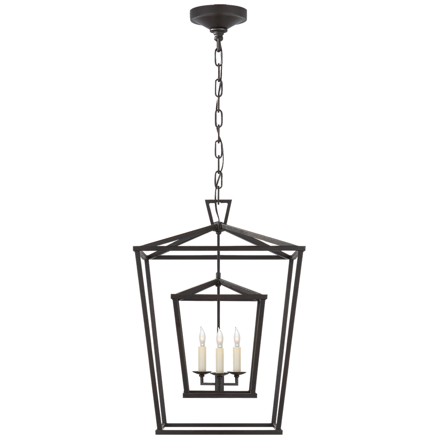 Daylin Double Cage Lantern-Visual Comfort-VISUAL-CHC 2178AI-PendantsMedium-Aged Iron-1-France and Son