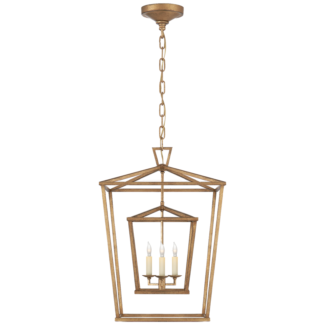 Daylin Double Cage Lantern-Visual Comfort-VISUAL-CHC 2178GI-PendantsMedium-Gilded Iron-4-France and Son