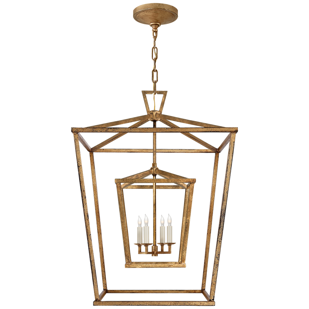 Daylin Double Cage Lantern-Visual Comfort-VISUAL-CHC 2179GI-PendantsLarge-Gilded Iron-7-France and Son