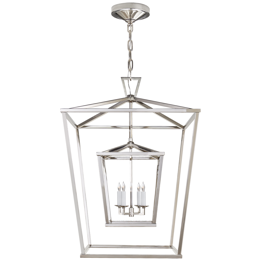 Daylin Double Cage Lantern-Visual Comfort-VISUAL-CHC 2179PN-PendantsLarge-Polished Nickel-8-France and Son