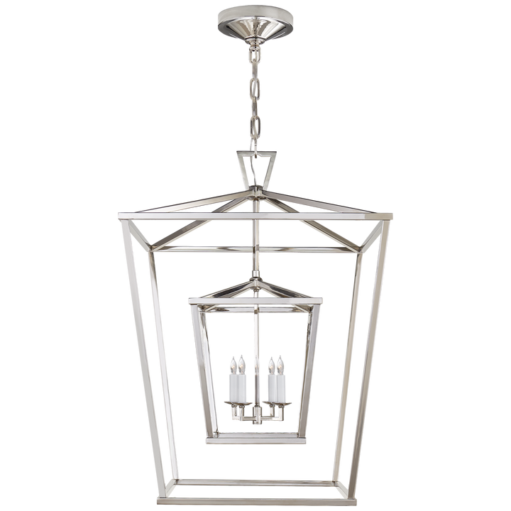 Daylin Double Cage Lantern-Visual Comfort-VISUAL-CHC 2179PN-PendantsLarge-Polished Nickel-8-France and Son