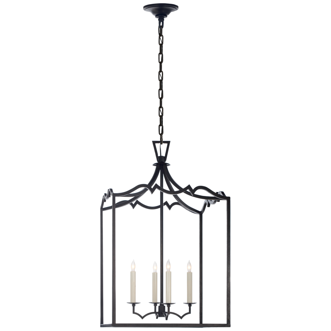 Daylin Fancy Lantern-Visual Comfort-VISUAL-CHC 2181AI-PendantsMedium-Aged Iron-4-France and Son