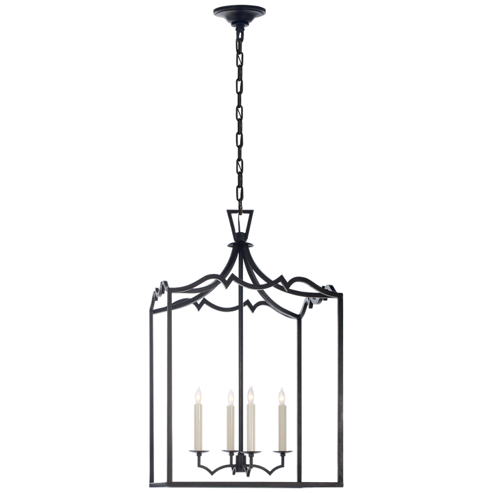 Daylin Fancy Lantern-Visual Comfort-VISUAL-CHC 2181AI-PendantsMedium-Aged Iron-4-France and Son