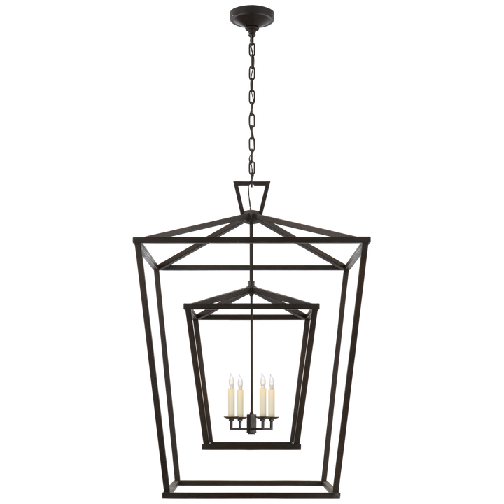 Daylin Double Cage Lantern-Visual Comfort-VISUAL-CHC 2199AI-PendantsXL-Aged Iron-9-France and Son