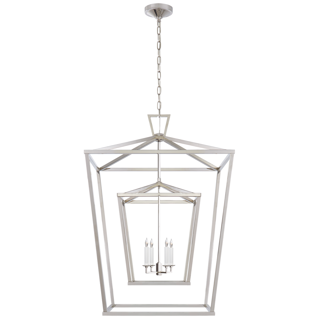 Daylin Double Cage Lantern-Visual Comfort-VISUAL-CHC 2199PN-PendantsXL-Polished Nickel-11-France and Son