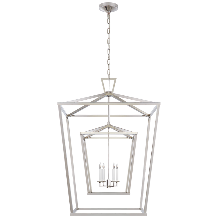 Daylin Double Cage Lantern-Visual Comfort-VISUAL-CHC 2199PN-PendantsXL-Polished Nickel-11-France and Son