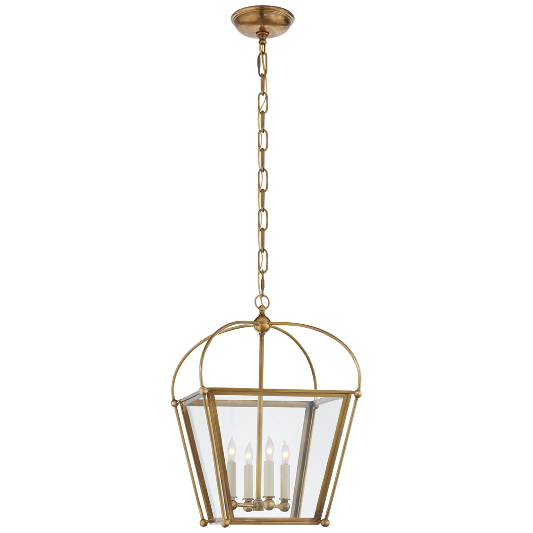 Plan Square Lantern-Visual Comfort-VISUAL-CHC 3438AB-CG-PendantsSmall-Antique- Burnished Brass-1-France and Son