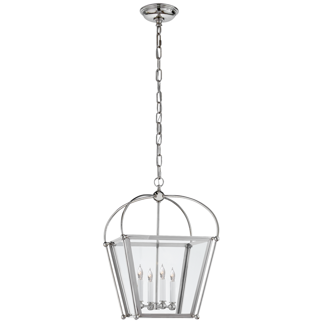 Plan Square Lantern-Visual Comfort-VISUAL-CHC 3438PN-CG-PendantsSmall-Polished Nickel-4-France and Son