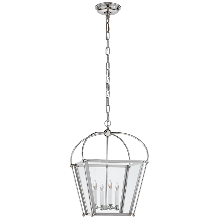 Plan Square Lantern-Visual Comfort-VISUAL-CHC 3438PN-CG-PendantsSmall-Polished Nickel-4-France and Son