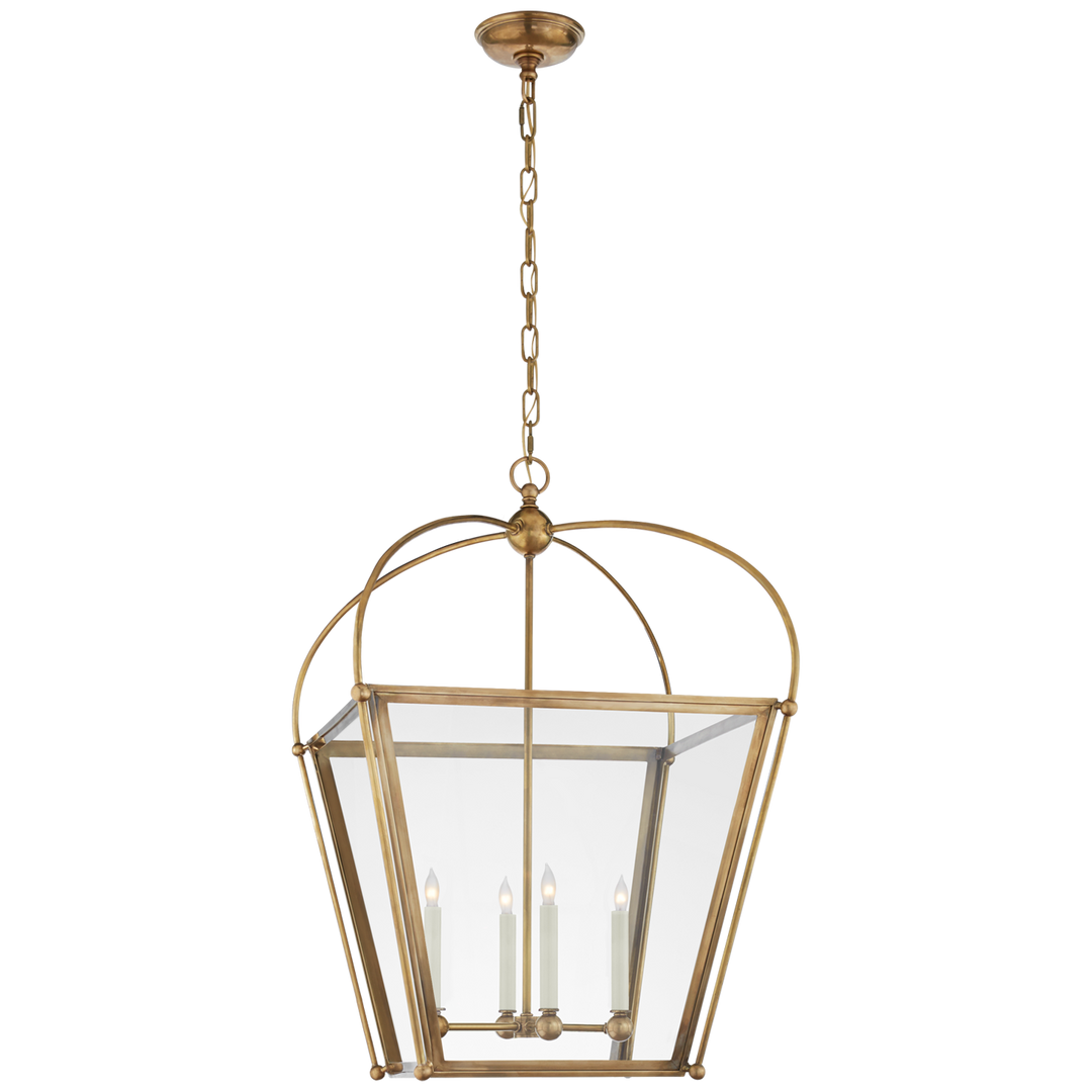 Plan Square Lantern-Visual Comfort-VISUAL-CHC 3439AB-CG-PendantsMedium-Antique- Burnished Brass-5-France and Son