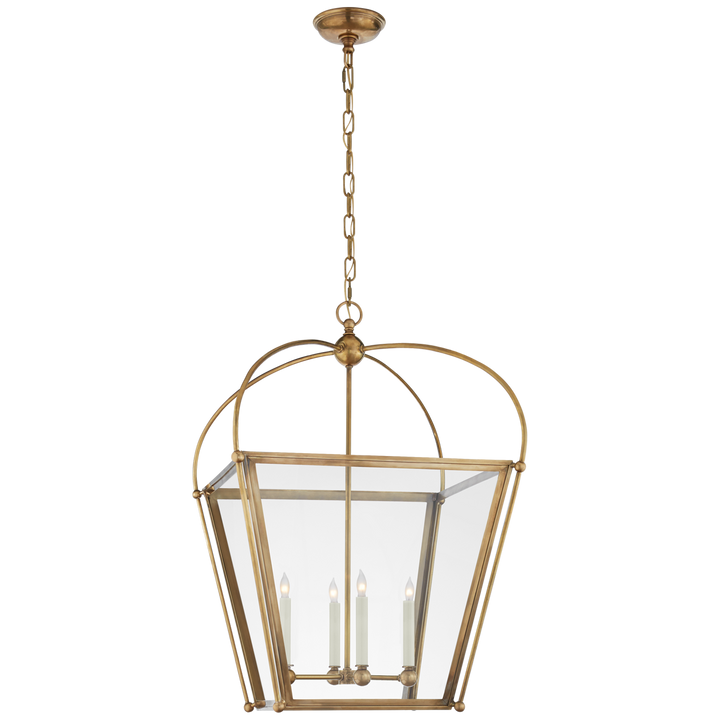 Plan Square Lantern-Visual Comfort-VISUAL-CHC 3439AB-CG-PendantsMedium-Antique- Burnished Brass-5-France and Son