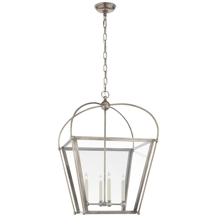 Plan Square Lantern-Visual Comfort-VISUAL-CHC 3439AN-CG-PendantsMedium-Antique Nickel-6-France and Son