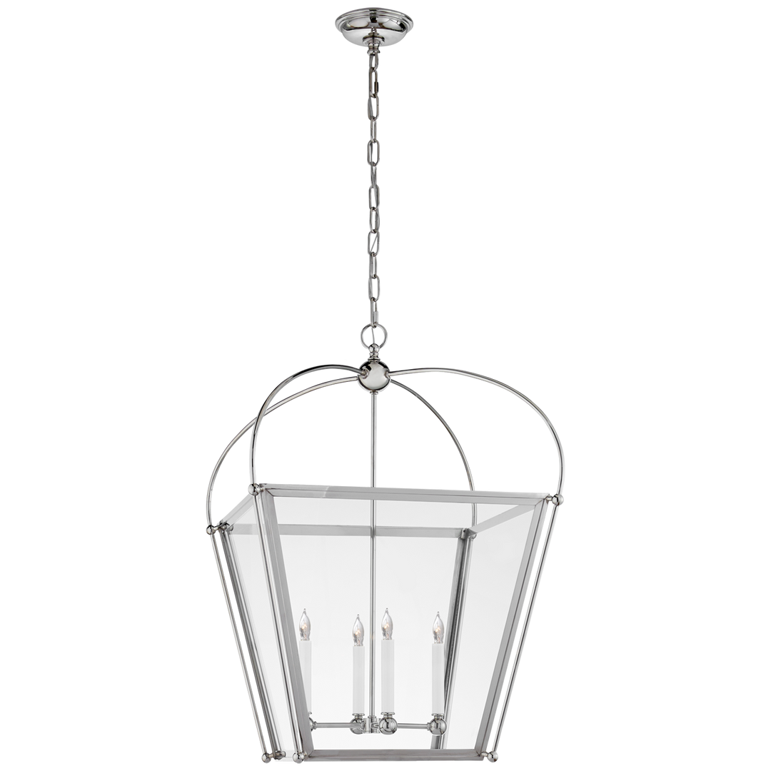 Plan Square Lantern-Visual Comfort-VISUAL-CHC 3439PN-CG-PendantsMedium-Polished Nickel-8-France and Son