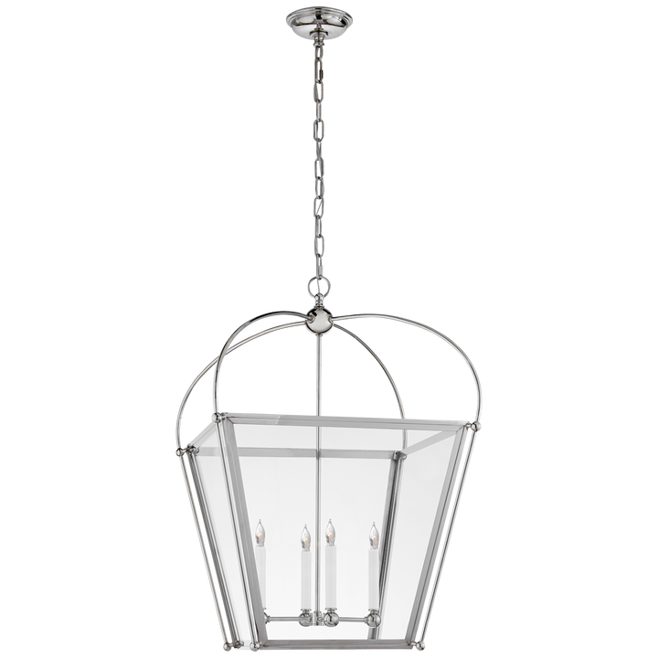 Plan Square Lantern-Visual Comfort-VISUAL-CHC 3439PN-CG-PendantsMedium-Polished Nickel-8-France and Son