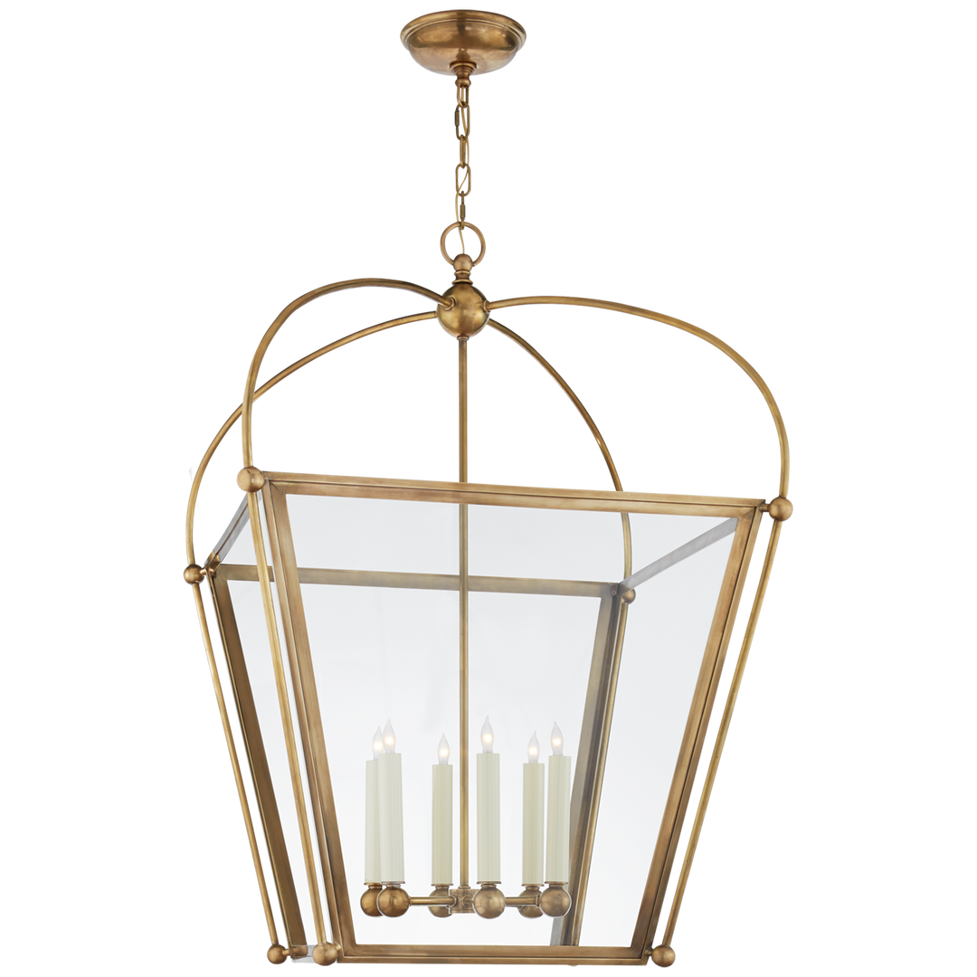 Plan Square Lantern-Visual Comfort-VISUAL-CHC 3440AB-CG-PendantsLarge-Antique- Burnished Brass-9-France and Son