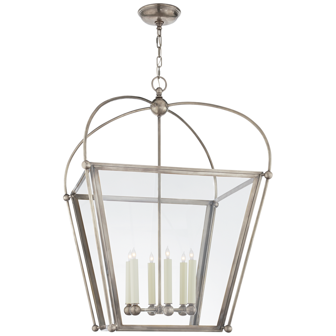 Plan Square Lantern-Visual Comfort-VISUAL-CHC 3440AN-CG-PendantsLarge-Antique Nickel-10-France and Son