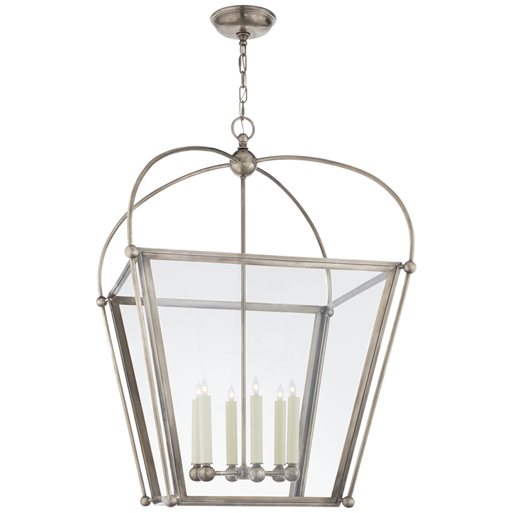 Plan Square Lantern-Visual Comfort-VISUAL-CHC 3440AN-CG-PendantsLarge-Antique Nickel-10-France and Son