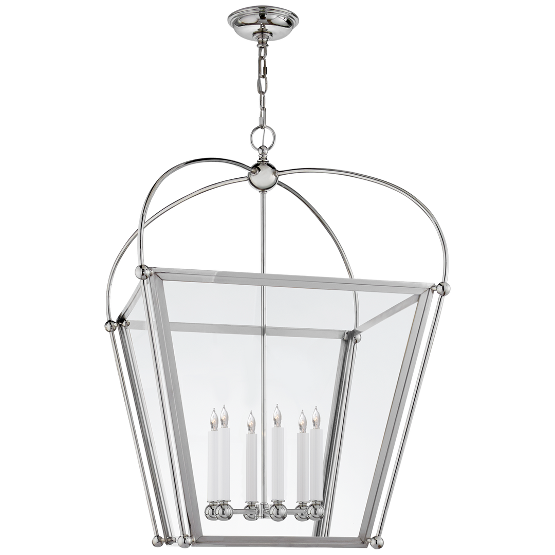 Plan Square Lantern-Visual Comfort-VISUAL-CHC 3440PN-CG-PendantsLarge-Polished Nickel-12-France and Son