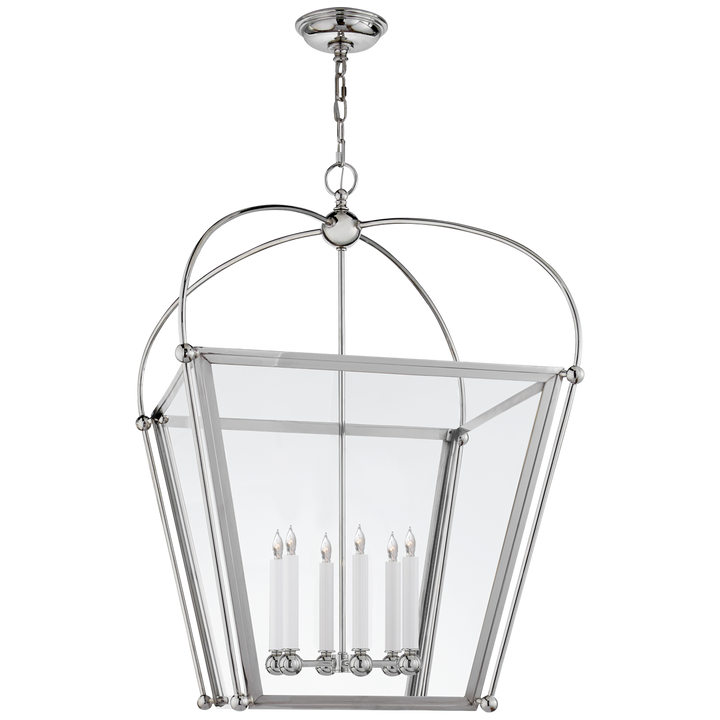 Plan Square Lantern-Visual Comfort-VISUAL-CHC 3440PN-CG-PendantsLarge-Polished Nickel-12-France and Son