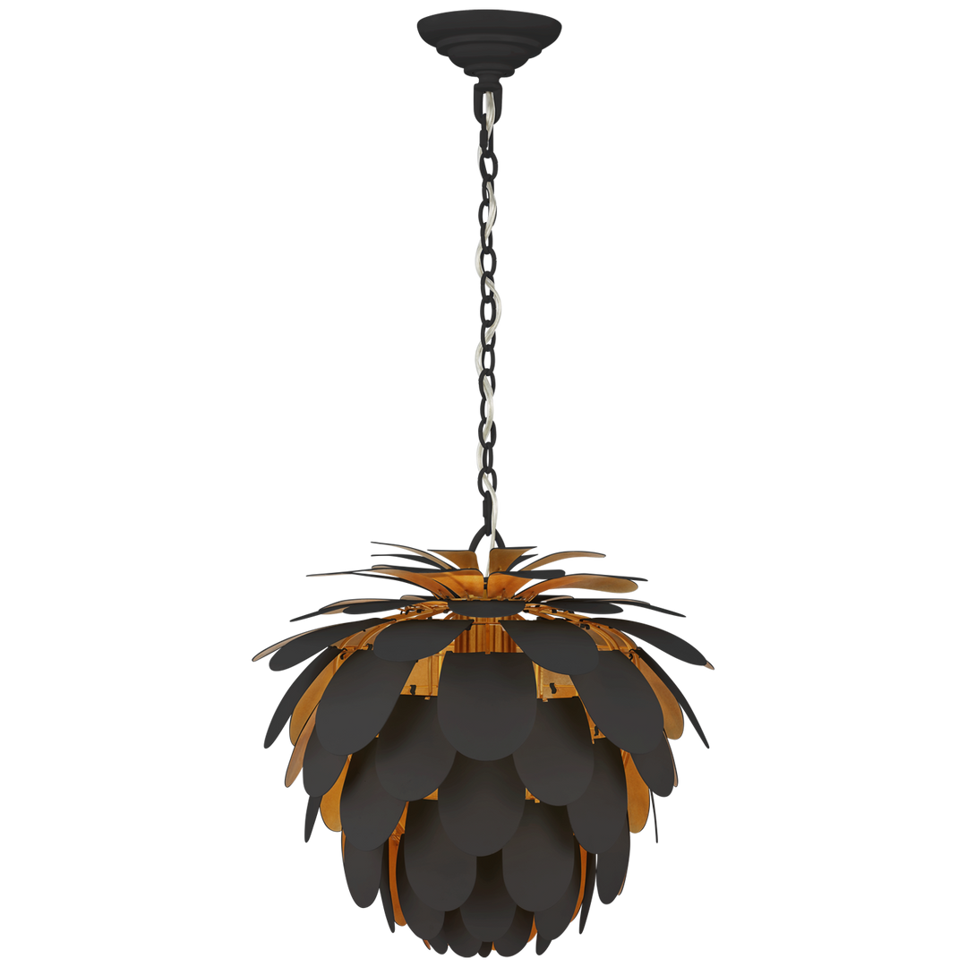 Cataleya Chandelier-Visual Comfort-VISUAL-CHC 5163MBK/G-ChandeliersSmall-Matte Black and Gild-3-France and Son
