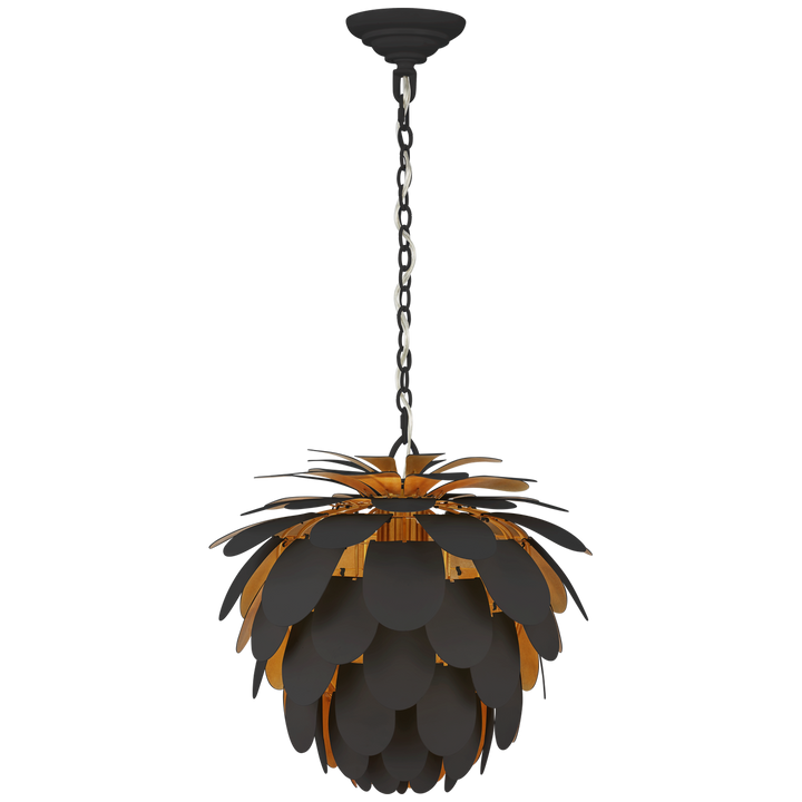 Cataleya Chandelier-Visual Comfort-VISUAL-CHC 5163MBK/G-ChandeliersSmall-Matte Black and Gild-3-France and Son