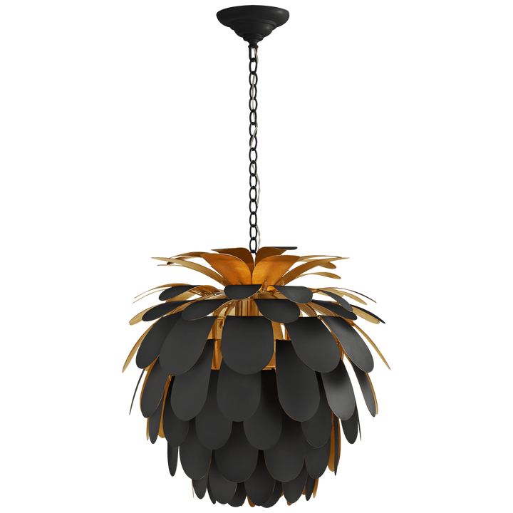Cataleya Chandelier-Visual Comfort-VISUAL-CHC 5165MBK/G-ChandeliersMedium-Matte Black and Gild-7-France and Son