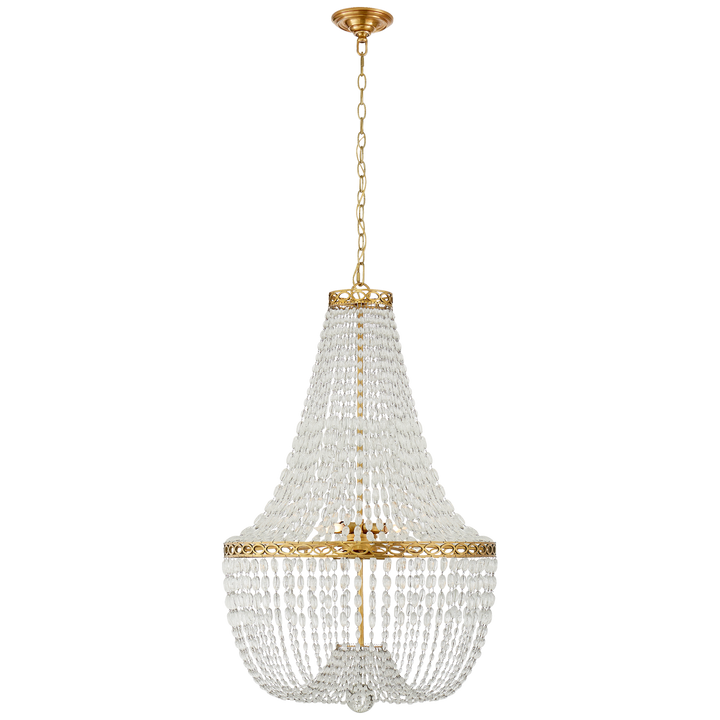 Lindor Basket Form Chandelier-Visual Comfort-VISUAL-CHC 5271AB-CG-ChandeliersAntique-Burnished Brass-1-France and Son