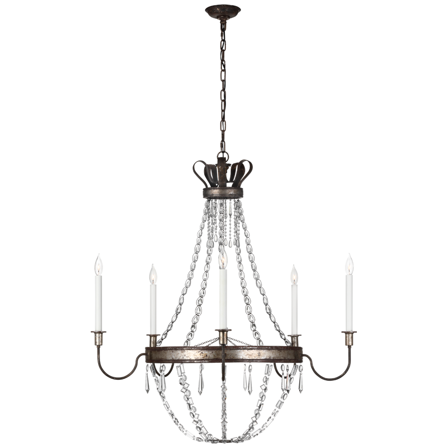 Alana X-Large Chandelier in Chelsea Silver-Visual Comfort-VISUAL-CHC 5446CSV-Chandeliers-1-France and Son