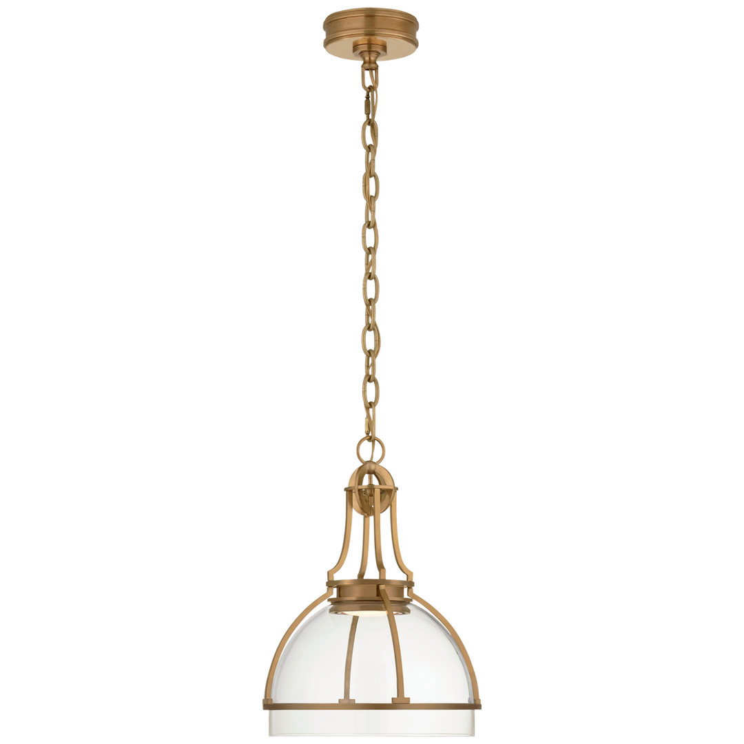 Greek Dome Pendant-Visual Comfort-VISUAL-CHC 5481AB-CG-PendantsMedium-Antique-Burnished Brass-Clear Glass-1-France and Son