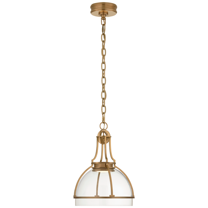 Greek Dome Pendant-Visual Comfort-VISUAL-CHC 5481AB-CG-PendantsMedium-Antique-Burnished Brass-Clear Glass-1-France and Son