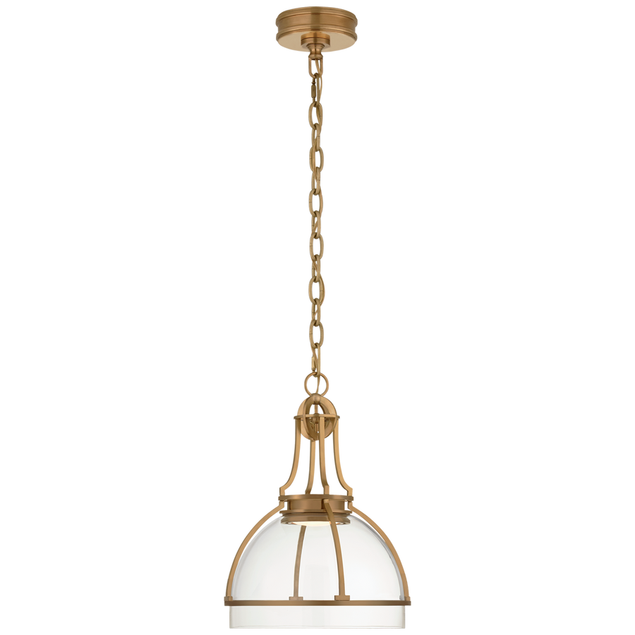 Greek Dome Pendant-Visual Comfort-VISUAL-CHC 5481AB-CG-PendantsMedium-Antique-Burnished Brass-Clear Glass-1-France and Son