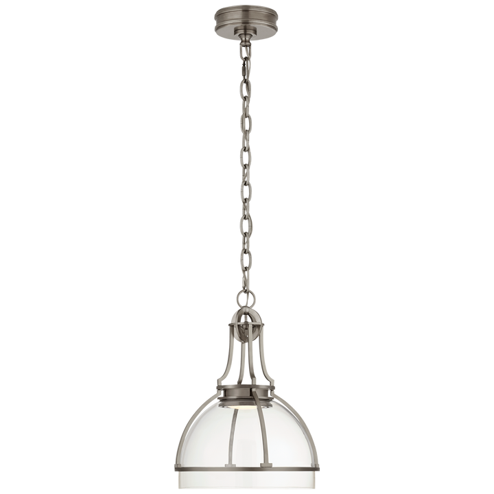 Greek Dome Pendant-Visual Comfort-VISUAL-CHC 5481AN-CG-PendantsMedium-Antique Nickel-Clear Glass-3-France and Son