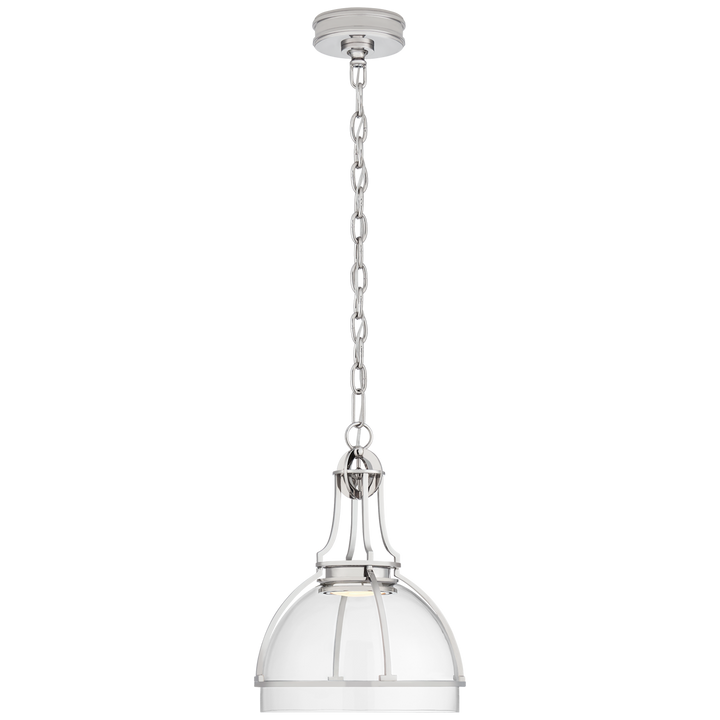 Greek Dome Pendant-Visual Comfort-VISUAL-CHC 5481PN-CG-PendantsMedium-Polished Nickel-Clear Glass-7-France and Son