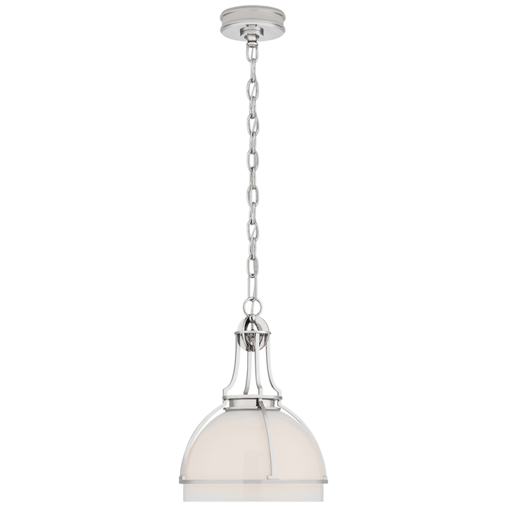 Greek Dome Pendant-Visual Comfort-VISUAL-CHC 5481PN-WG-PendantsMedium-Polished Nickel-White Galss-8-France and Son