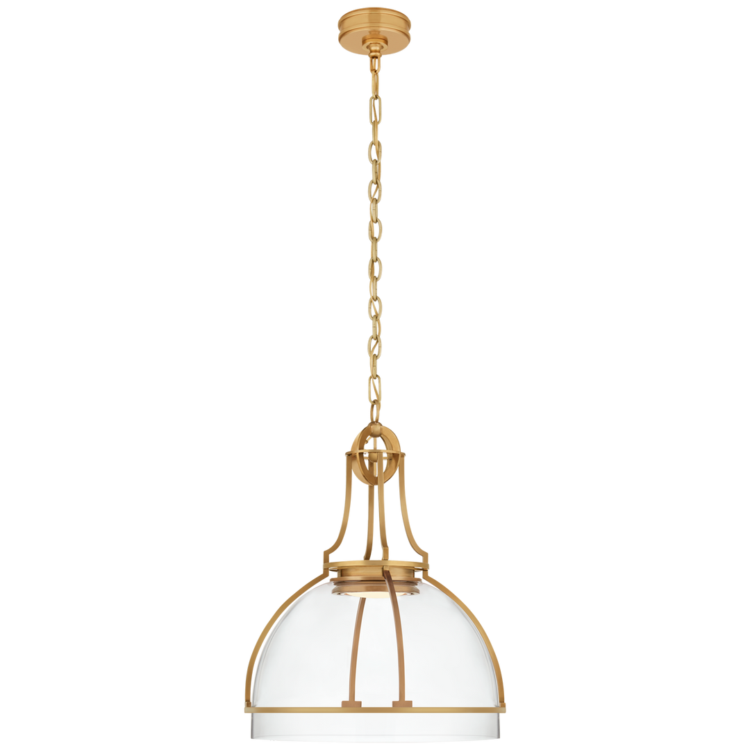 Greek Dome Pendant-Visual Comfort-VISUAL-CHC 5482AB-CG-PendantsLarge-Antique-Burnished Brass-Clear Glass-9-France and Son