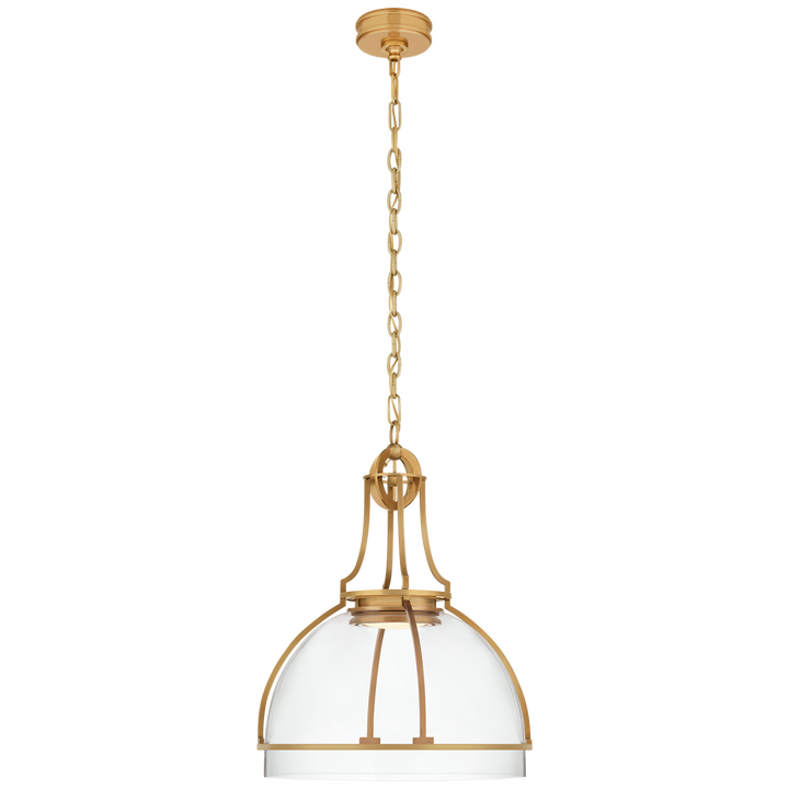 Greek Dome Pendant-Visual Comfort-VISUAL-CHC 5482AB-CG-PendantsLarge-Antique-Burnished Brass-Clear Glass-9-France and Son